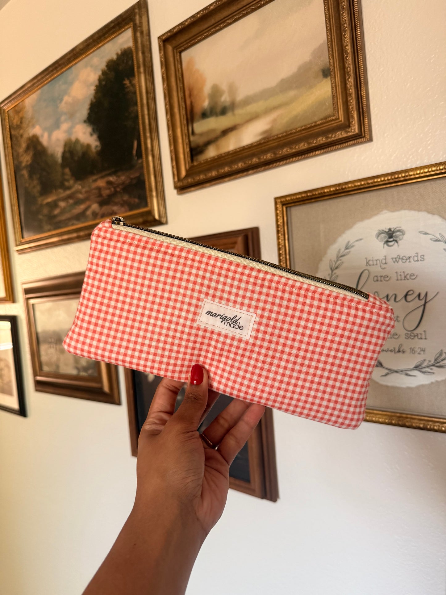 The Pink Gingham Everyday Pouch