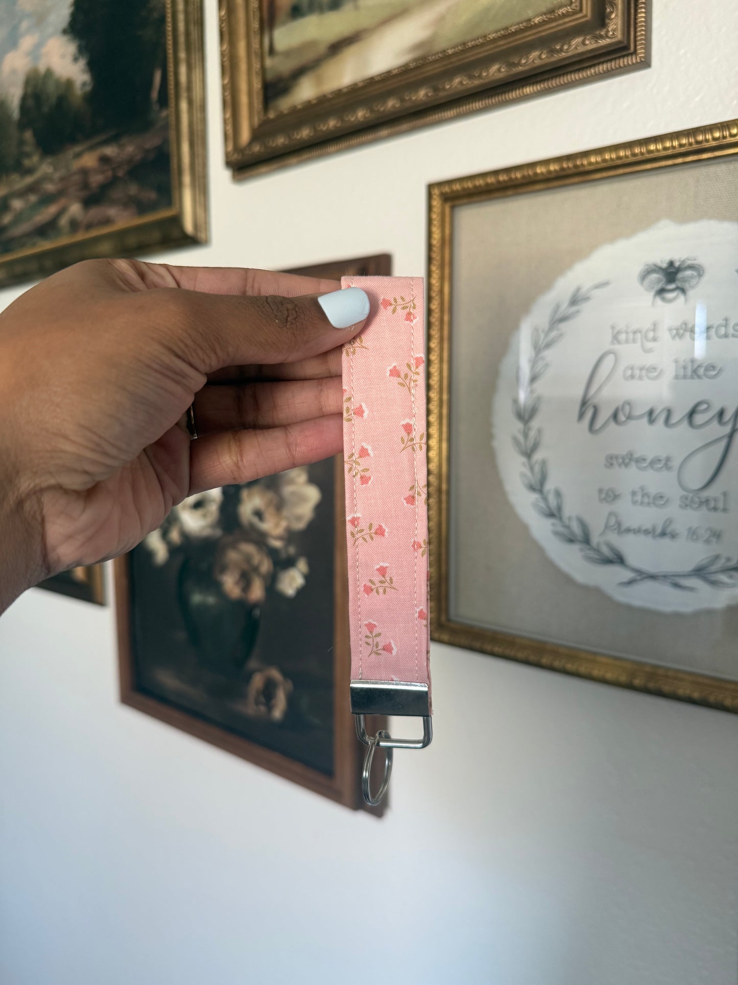 The Pink Posy Keychain Wristlet