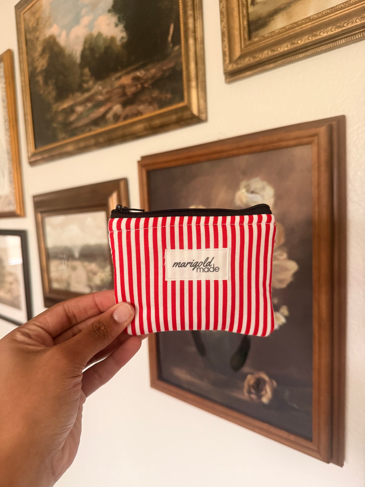 The Red & White Striped Mini Wallet