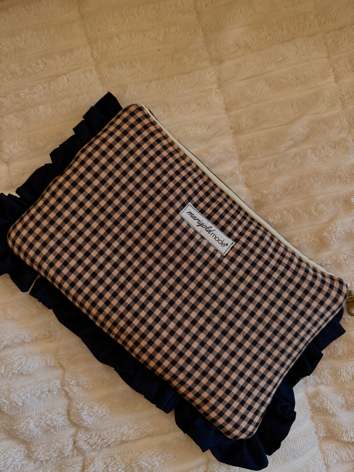 The Large Chestnut Check Pouch