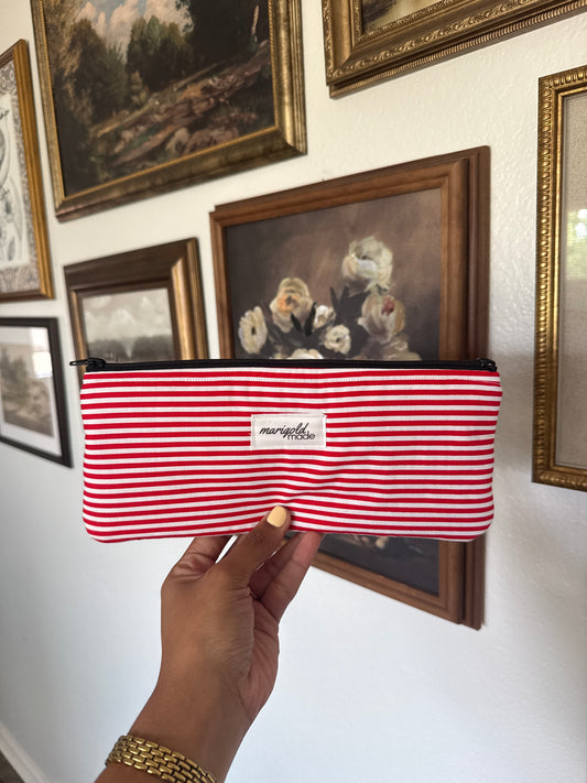 The Red & White Striped Everyday Pouch