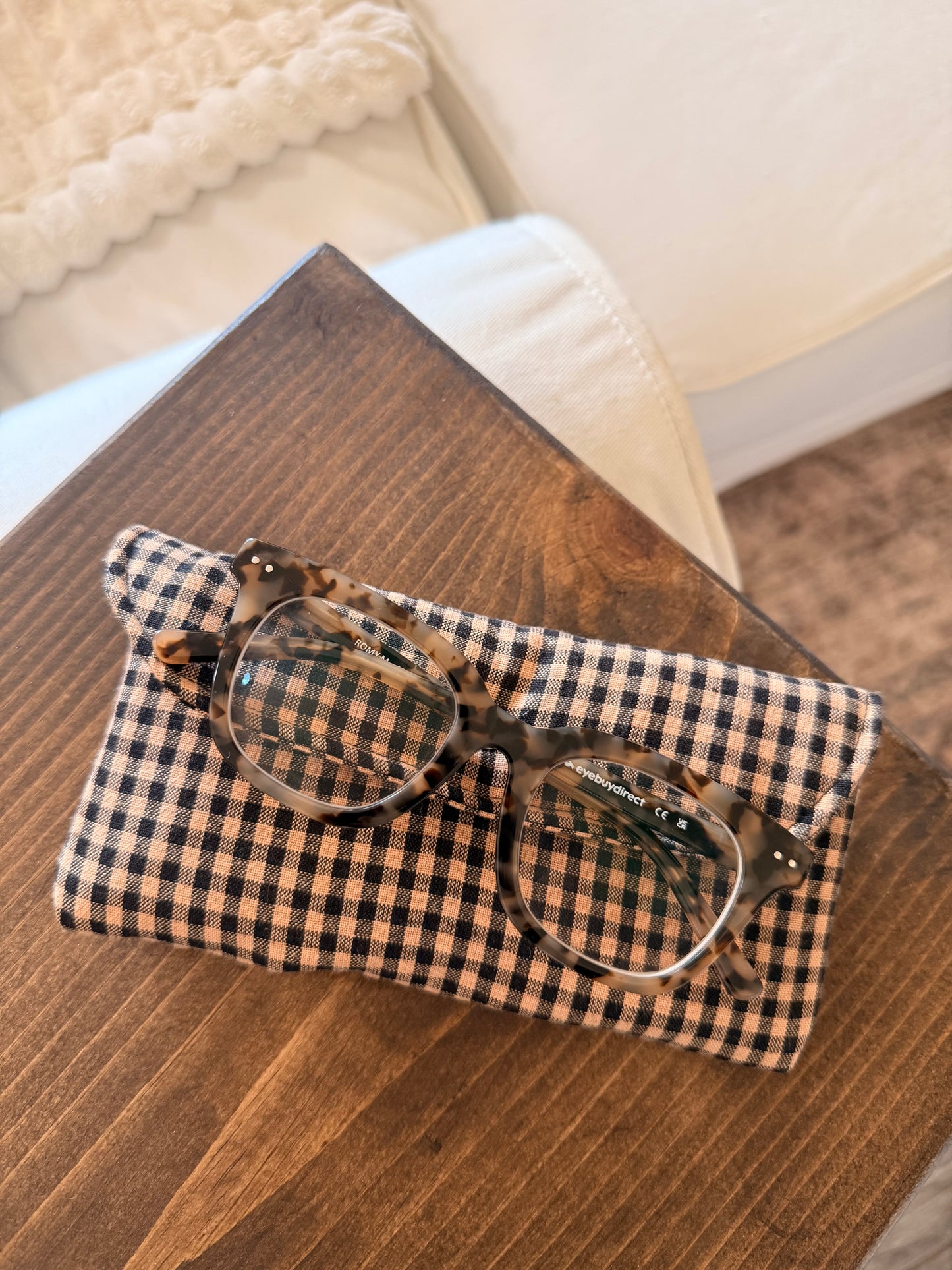 The Chestnut Check Glasses Case